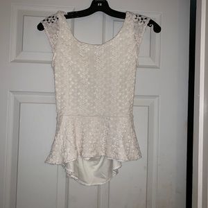 Peplum cream top